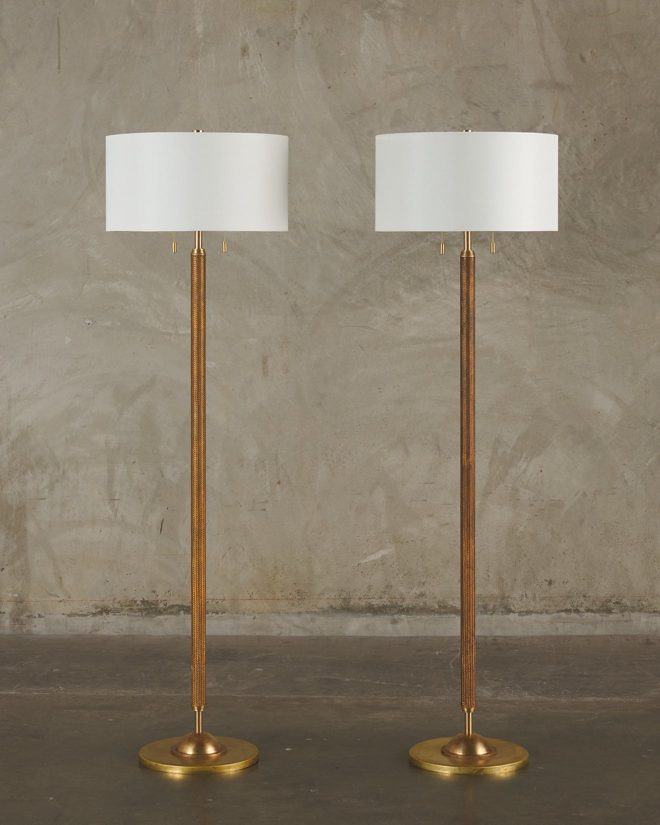 PAIR OF SNAKE SKIN STANDING LAMPS BY GIANNI VALLINO